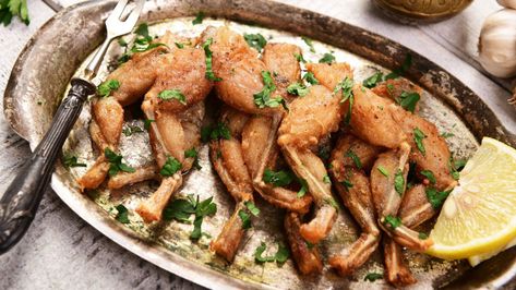 Frog legs are one of the most infamous dishes on French restaurant menus – but the demand for the delicacy is destroying frog populations in Turkey, Albania French Restaurant Menu, Frog Legs Recipe, French Frog, French Side Dishes, Frog Tattoo, Fish Stew, French Restaurants, Order Food, French Food