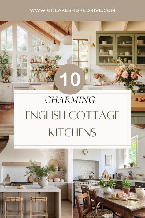 10 Charming English Cottage Inspired Kitchens - on lakeshore drive English Country Backsplash, English Cottage Backsplash, English Cottage Light Fixtures, British Cottage Kitchen, English Country Style Kitchen, British Kitchen Design English Country, English Cottage Decorating Ideas, English Country Kitchen Ideas, Small English Kitchen