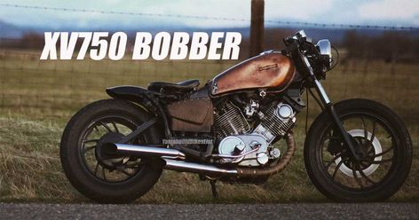 There are a lot of Yamaha Virago XV750 Bobber modification Which is featured in this blog, but i think this Virago 750 is one of the best. i really like it's look, stain fullfilling the fuel tank and make it so dark and rustic. Bobber Kit, Virago Bobber, Virago Cafe Racer, Yamaha Bobber, Yamaha Dirt Bikes, Custom Motorcycles Bobber, Yamaha Golf Carts, Yamaha Virago, Bobber Custom