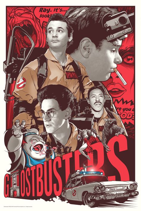 Ghostbusters - Team/Ghosts Ghostbusters Poster, Classic 80s Movies, 80s Movie Posters, Ghostbusters 1984, Art Geek, Best Movie Posters, Anniversary Art, Sigourney Weaver, Movie Posters Design