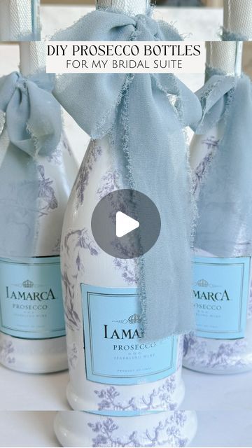 Kira Mae Steiner on Instagram: "diy champagne bottles 🎀  what i used: +prosecco +mod podge  +spray paint +painters tape +printed tissue paper . . . #diywedding #diygifts #decoupage #craftnight  diy project // diy wedding // bridesmaid gift // bachelorette gift // diy gift // craft night // girls night in activity" Decoupage Champagne Bottles, Modge Podge Champagne Bottle, Wine Bottle Crafts Diy Easy, Wine Gifts Diy, Printed Tissue Paper, Dinner Experience, Decoupage Decor, Girls Night In, Bachelorette Gift