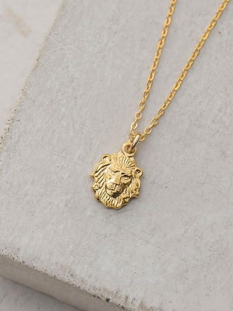 Lion Head Necklace, Leo Necklace Zodiac, Leo Necklace, Lion Charm, Floating Diamond Necklace, Dainty Diamond Necklace, Diamond Solitaire Necklace, Gold Bar Necklace, Gold Charm Necklace