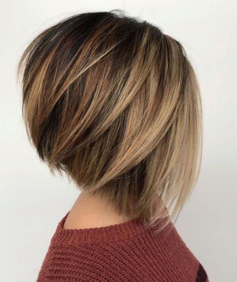 Layered A-Line Bob Bob Style Haircuts, Haircuts With Layers, Asymmetrical Haircut, Layered Bob Haircuts, Modern Haircuts, Layered Bob Hairstyles, Short Hair Styles For Round Faces, Layered Bob, Long Bob Hairstyles