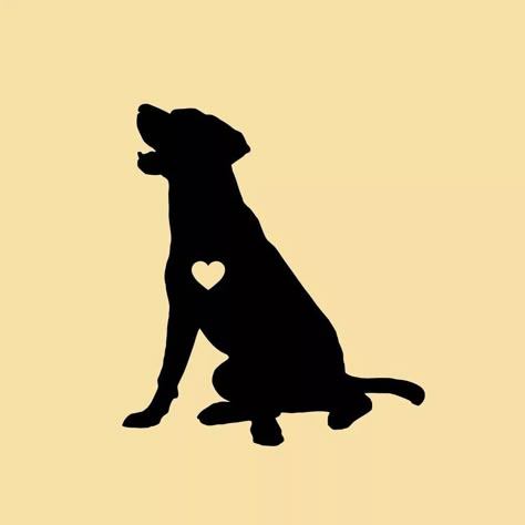 Labrador Tattoos, Puppy Tattoos, Change Tattoo, Labrador Silhouette, Dog Silhouettes, Black Labs Dogs, Computer Decal, Silhouette Tattoos, Black Lab Puppies