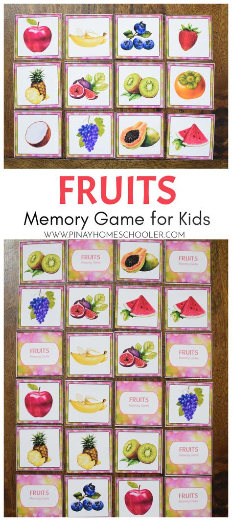 Fruits Memory Game for Kids Vegetables Activities, Game Fruit, Memory Games For Kids, Memory Game, Afterschool Activities, Montessori Toddler, Game For Kids, Memory Games, Kindergarten Activities