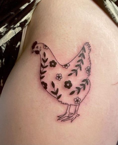 lou belton on Instagram: "sweet floral chicken 🥰🐓🌼" Hen Tattoo, Cowboy Boot Tattoo, Floral Chicken, Chicken Tattoo, Vine Tattoos, Subtle Tattoos, Dream Tattoos, Mom Tattoos, Simplistic Tattoos