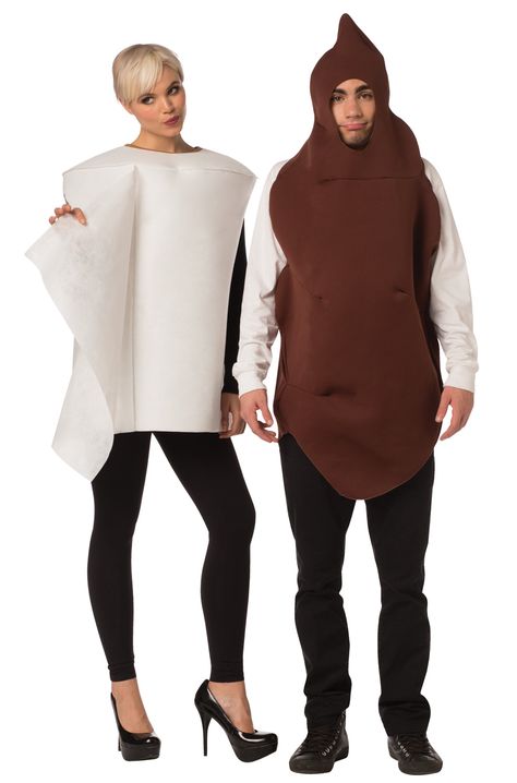 Poop and Toilet Paper Adult Costume (Pair) Cute Toddler Halloween Costumes, Paper Costume, Funny Adult Costumes, Funny Couple Costumes, Halloween Parejas, Halloween Costumes Ideas, Couple Costumes, Couples Costume, College Halloween