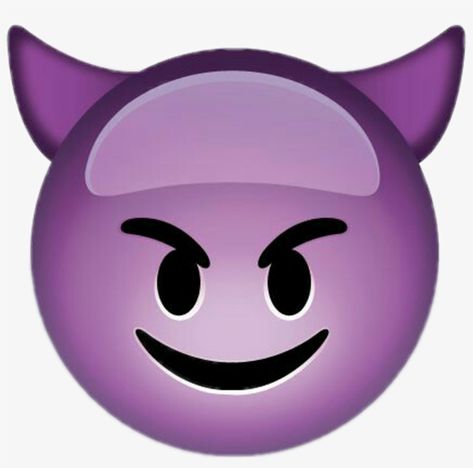 Evil Emoji, Evil Face, Devil Face, Face Clipart, Face Emoji, Smiley, Purple