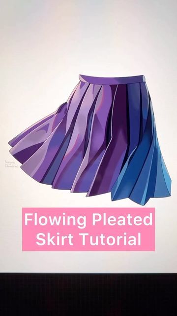 Skirt Shading, Pleated Skirt Tutorial, Colouring Tutorial, Anime Skirts, Ipad Pro 2020, Anime Tutorial, Art Advice, Procreate Tutorial, Skirt Tutorial