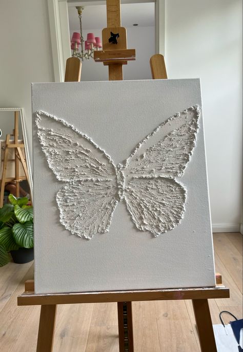 Texture Ideas On Paper, White Painting Aesthetic, Filler Painting, Drywall Art, Plaster Wall Art, Diy Wall Art Decor, Clean Aesthetic, Canvas Painting Designs, Abstract Art Painting Diy