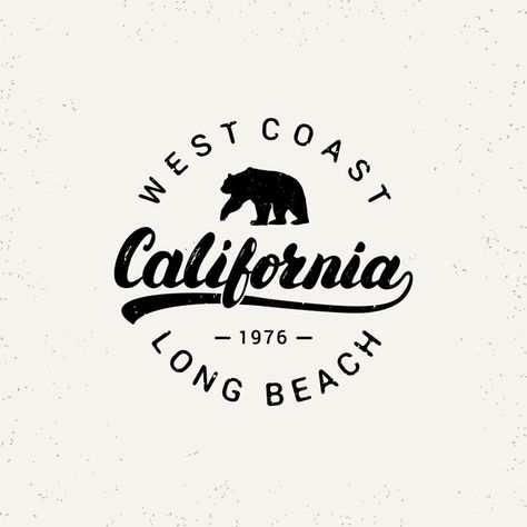 California Logo, Surf Logo, Logos Retro, Design Dragon, T Shirt Logo Design, Vintage Logos, Typography Tees, Logos Ideas, Shirt Logo Design