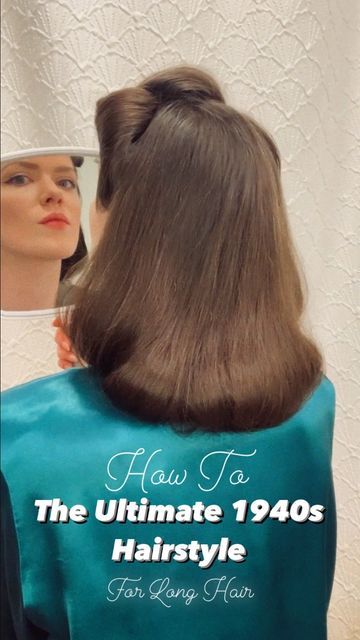 1949s Hairstyle, 1940s Hairstyles Women, 1940s Long Hair, Simple 50s Hairstyles, 1940s Hairstyles Tutorial, 1940s Hair Tutorial, 1940s Updo, 1940s Fashion Hair, 1940s Makeup Tutorial