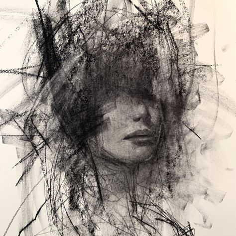 Have You Seen This Charcoal Artist Create Faces From Chaos? Serotonin Drawing, Josh Hernandez, Mad Charcoal, Charcoal Artists, Fire Drawing, Scribble Art, Charcoal Portraits, Meaningful Drawings, Deep Art