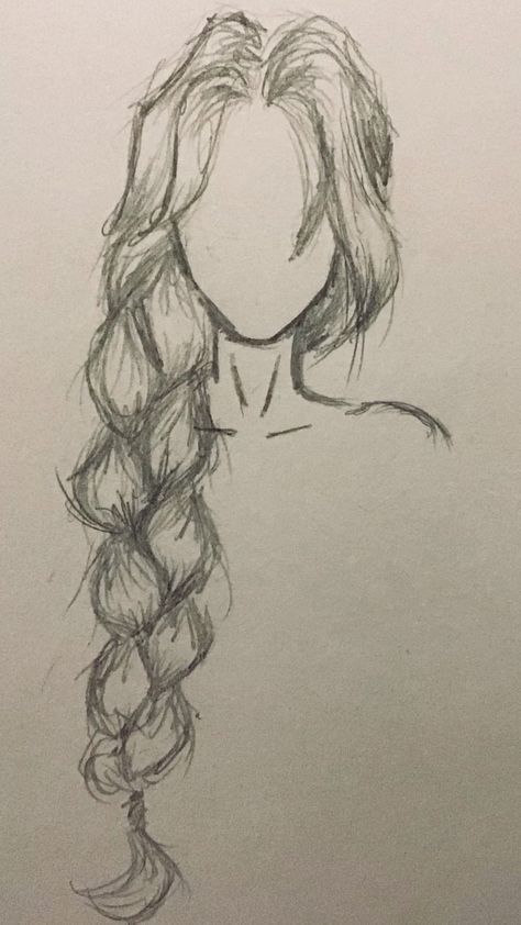 Drawing Updo Hairstyles, Braid Hairstyle Reference Drawing, Front Profile Sketch, How To Draw Hair Up, Side Braid Drawing Reference, How To Sketch Braids, Easy Line Sketches, Enchanted Drawings Easy, How To Draw Two Braids