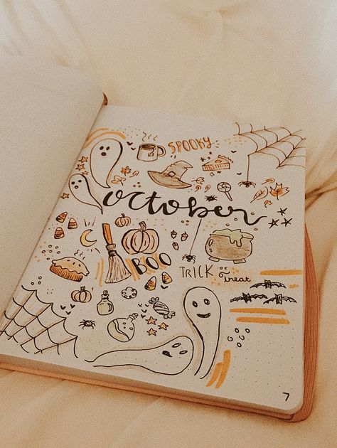 October Whiteboard Ideas, October Doodles, Doodles Journal, Bullet Journal Halloween, Spooky Doodles, Whiteboard Ideas, Bullet Journal October, Halloween Doodles, Cute And Aesthetic