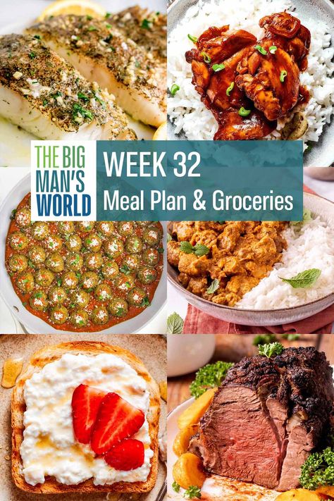 Meal Plan For One, Meal Plan For The Week, Free Weekly Meal Plan, Weekly Meal Plan, Easy Dinners, Week Meal Plan, Dessert Recipe, Meal Plans, Recipe Collection