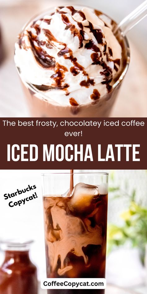 Iced Mocha Latte Recipe, Iced Mocha Recipe, Mocha Coffee Recipe, Iced Mocha Coffee, Mocha Latte Recipe, Nespresso Recipes, Cold Brew Coffee Recipe, Coffee Recipes Starbucks, Mocha Recipe