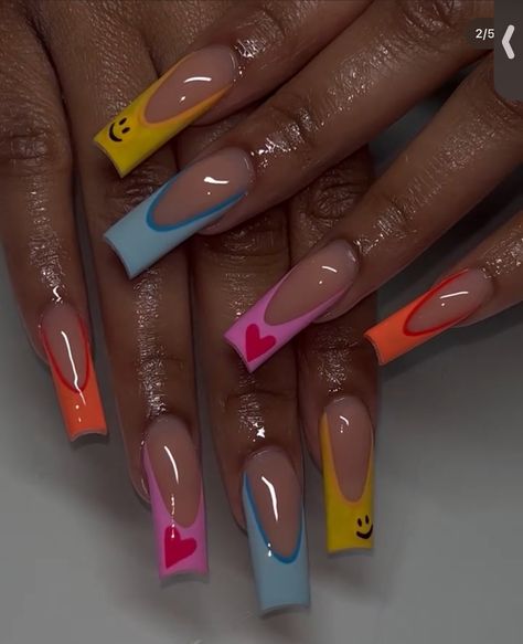 Long Square Acrylic Nails Designs, Pretty Girl Nails, Medium Nails Acrylic, Square Acrylic Nails Designs, Nails Acrylic Summer, Nails Baddie, Acrylic Nails Designs, Medium Nails, Sassy Nails