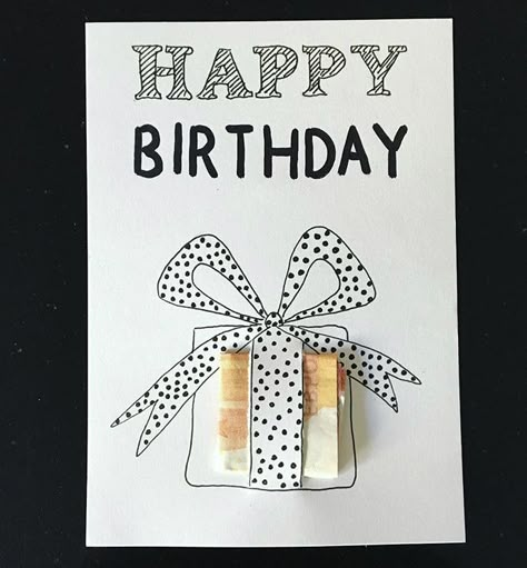 Happy Birthday Cards Handmade, Creative Money Gifts, Gifts Wrapping, Simple Birthday Cards, Ge Bort, Gifts Wrapping Diy, Clever Gift, Hand Made Greeting Cards, Money Origami