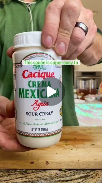 Cacique Foods on Instagram: "We love to see how our Cacique fam gets creative with our Mexican Cremas. Cacique's Crema is the perfect base to any dip, dish or dessert, you name it! @ryanturley's easy Cilantro Lime Crema using the sour tang of Crema Mexicana Agria has us so excited for Taco Tuesday 😋 #AuthenticFlavor #RealMoments" Recipes Using Mexican Crema, Crema Mexicana Recipe, Mexican Crema Recipe, Cilantro Lime Crema, Mexican Sour Cream, Crema Recipe, Mexican Dips, Lime Crema, Mexican Crema