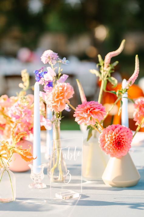 Summertime brings sunshine, endless blue skies, and most importantly — the height of wedding season. See the best wedding centerpiece styles for a summer celebration. Starlight Wedding, Disco Ball Wedding, Summer Wedding Centerpieces, Outdoor Rehearsal Dinner, Colorful Summer Wedding, Baby Shower Venues, Birthday Venues, Table Arrangements Wedding, Tranquil Blue