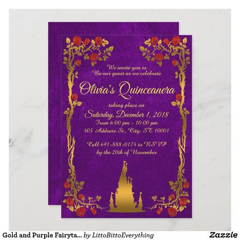 Fairytale Quinceanera, Disney Quince, Tangled Quince, Quincenera Invitations, Purple Fairytale, Tangled Invitations, Beauty And The Beast Quince, Quince Party, Purple Quinceanera