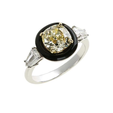 Nikos Koulis, Colored Stone Engagement Rings, Jewellery Diamond, Unique Diamond Engagement Rings, Wedding Anniversary Rings, Jewelry Rings Diamond, Black Jewelry, Baguette Diamond, Yellow Diamond