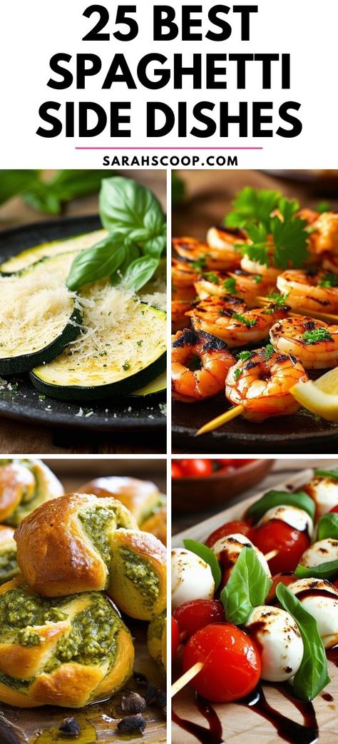 🤤 Turn your spaghetti night into a feast with these 25 outstanding side dishes! There's a perfect pasta partner for everyone's palate. 🤌#SpaghettiSideKicks #FoodieFinds #ElevateYourDinner Appetizers For Spaghetti Dinner, Spaghetti Meals Sides, What To Eat With Spaghetti, Spaghetti Sides Dishes Ideas, Spaghetti Side Dishes, Sides For Spaghetti Dinner, Sides For Spaghetti, Sides With Spaghetti, Spaghetti Dinner Party