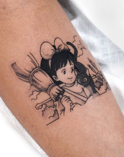 Kiki And Jiji Tattoo, Gigi Kiki Delivery Service Tattoo, Gigi Kiki’s Delivery Service Tattoo, Kiki Tattoos Studio Ghibli, Gigi Tattoo Studio Ghibli, Jiji Tattoo Studio Ghibli, Jiji Kiki's Delivery Service Tattoo, Suki Tattoo, Arrietty Tattoo