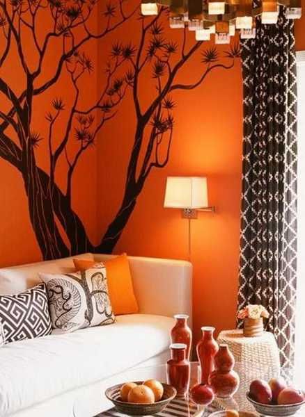 Modern Interior Design Ideas Celebrating Bright Orange Color Shades Orange Living Room Walls, Living Room Decor Orange, Burnt Orange Living Room, Orange Bedroom Decor, Orange Living Room, Orange Curtains, Orange Home Decor, Living Room Orange, Verre Design