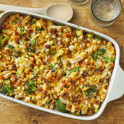 25 Lazy Casserole Recipes You'll Make Over and Over Chicken Broccoli Stuffing Casserole, Broccoli Chicken Casserole, Chicken Stuffing Casserole, Broccoli Salad Bacon, Chicken Bacon Ranch Casserole, Broccoli Chicken, Cheesy Chicken Broccoli, Stuffing Casserole, Chicken Broccoli Casserole