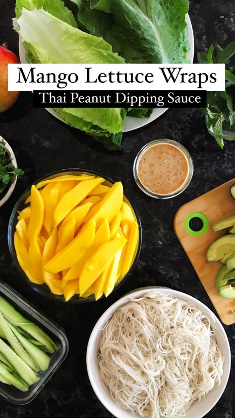 Mango Rice Paper Rolls, Rice Wraps With Peanut Sauce, Healthy Light Lunches, Creative Salads, Food Galaxy, Vegetarian Lettuce Wraps, Vegetarian Spring Rolls, Peanut Dipping Sauce, Dinner Planning