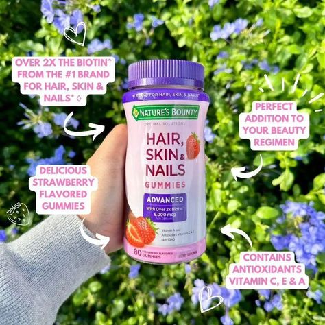 Nature's Bounty Advanced Hair, Skin & Nails with over 2X Biotin 6000mcg , 80 Gummies Give your beauty routine an upgrade with Nature’s Bounty Advanced Hair Skin & Nails Gummies! Packed with 2x the amount of Biotin as our leading Hair, Skin & Nails gummy formula, each serving contains 6,000mcg of Biotin to support beautiful hair, glowing skin, and healthy nails. ORDER: ☎️ +254 799 446 919 🌐 www.dermaglowke.com [Link to Bio] 🏷️ Kes. 3,000 #naturesbountybeauty #naturesbounty #naturesbountygu... Nature's Bounty Hair Skin And Nails, Hair Skin Nails Gummies, Hair And Skin Vitamins, Hair Skin And Nails, Nature's Bounty, Skin Nails, Hair Skin Nails, Healthy Nails, Beauty Routine