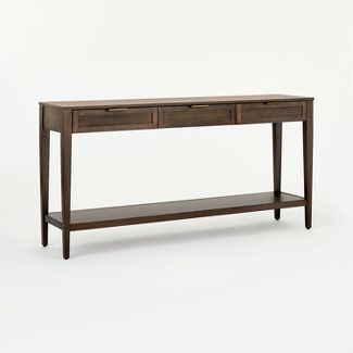 East Bluff Woven Drawer Console Brown - Threshold™ Designed With Studio Mcgee : Target Console Tables With Drawers, Entryway Table With Drawers, Entrance Way Table, Transitional Console Table, Gilbert House, Console With Drawers, Mcgee Target, Sofa Console Table, Studio Mcgee Target