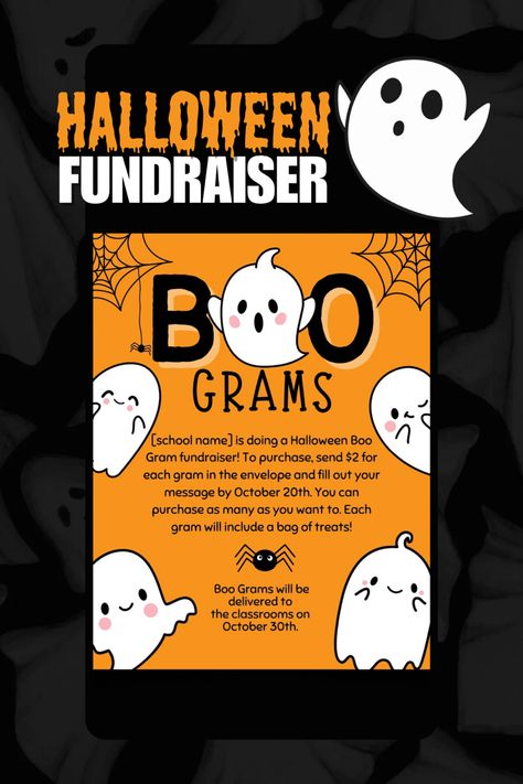 Middle School Fundraisers, Boo Grams, Fundraiser Ideas School, Halloween Fundraiser, Easy Way To Earn Money, Cards For Students, Easy Fundraisers, School Pto, Candy Grams