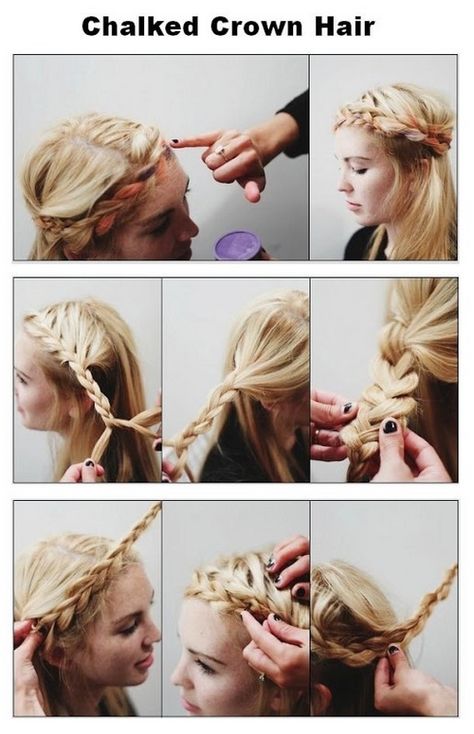 Trendy We Fryzurach, Hair Diy, Crown Hair, Beauty Tricks, Crown Braid, Braided Hairstyles Tutorials, Hippie Festival, Idea Board, Diy Health