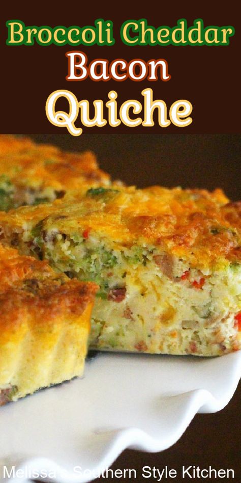 Quiche With Bacon, Broccoli Cheese Quiche, Broccoli Quiche Recipes, Bacon Quiche Recipe, Best Quiche Recipes, Homemade Quiche, Salad For Lunch, Breakfast Quiche Recipes, Bacon Quiche