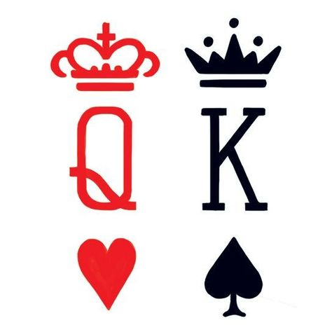 King Of Hearts Tattoo, King Queen Tattoo, Queen Of Hearts Tattoo, King Tattoos, Queen Tattoo, Tattoo Zeichnungen, Muster Tattoos, Парные Тату, Tato Lengan