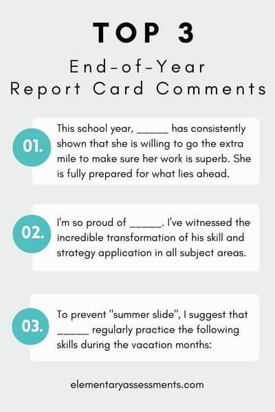 End Of Year Report Card Comments, Preschool Report Card Comments, Kindergarten Report Cards, School Portfolio, Preschool Assessment, Report Comments, School Report Card, Progress Report Template, Blends Worksheets