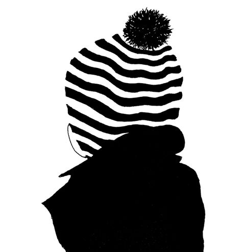 ulrike wathling Vitrage Art, Christmas Status, Silhouette Mode, Opt Art, Linoleum Print, Striped Art, White Drawing, Industrial Design Sketch, Beanie Black