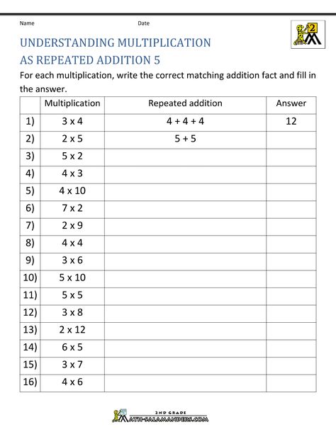 Addition Multiplication Worksheets Repeated Addition Worksheets, Repeated Addition Multiplication, Array Worksheets, Printable Multiplication Worksheets, Math Multiplication Worksheets, Repeated Addition, Teaching Multiplication, Mathematics Worksheets, Free Preschool Worksheets