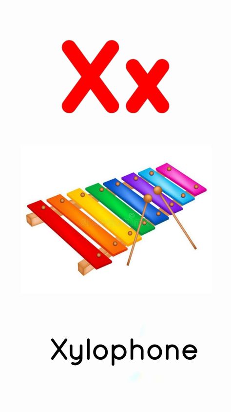 X for xylophone X For Xylophone, X Is For Xylophone, Alphabet Word Wall Cards, Abc Flashcards Printable, Alphabet Word Wall, Alphabet Flash Cards Printable, Free Printable Banner Letters, Flashcards For Toddlers, Letter Flashcards