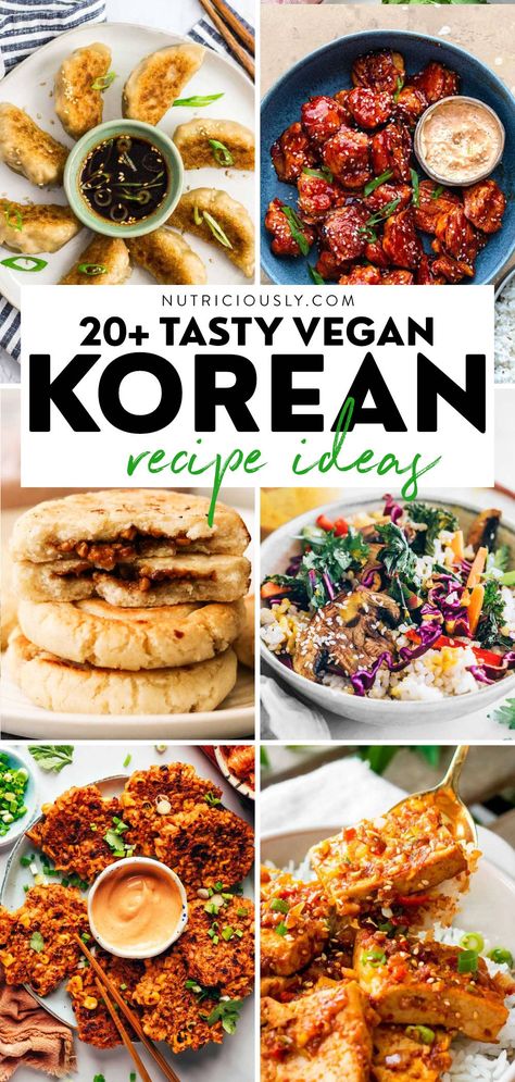 17 Tasty Vegan Korean Recipes 2 Kimchi Fritters, Vegan Pork Belly, Vegan Korean Recipes, Tofu Dumplings, Korean Vegetarian Recipes, Vegan Korean Food, Vegan Pork, Ramen Vegan, Braised Tofu