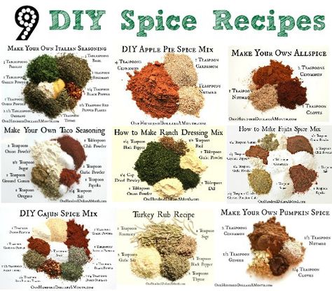 DIY Spice Round Up 10 Make Your Own Spice Recipes Homemade Spice Mixes, Diy Spice Mix, Diy Spices, Homemade Spices, Homemade Seasonings, Spice Rub, Homemade Diy, Spice Mix, Spices And Herbs