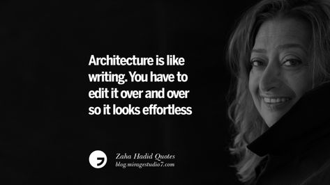 ZAHA HADID quotes Arch Quotes, Architects Life, Designing Quotes, Zaha Hadid Quotes, Quotes On Fashion, Interior Quotes, Architect Quotes, Architecture Tools, Architecture Space