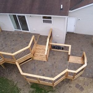 brick pavers over wood decking - Fine Homebuilding Deck Plan, Balkon Decor, Cedar Deck, Deck Steps, Building A Porch, Patio Deck Designs, Wooden Deck, Deck Designs Backyard, Deck Stairs