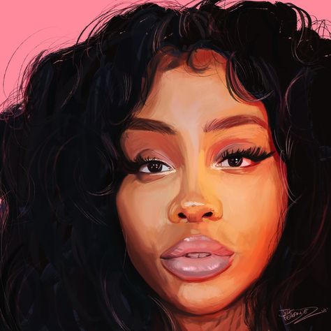 Sza Singer Sketch, Sza Portrait Reference, Sza Drawing Pencil Art, Sza Artist Art, Sza Artist Drawing, Summer Walker Drawing, Sza Singer Drawing, Sza Singer Painting, Sza Fanart