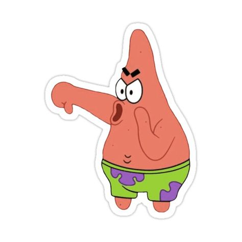 Patrick The Star, Patrick Sticker, Patrick Spongebob, Spongebob Tattoo, Spongebob Meme, Funny Laptop Stickers, Music Stickers, Patrick Star, Meme Stickers