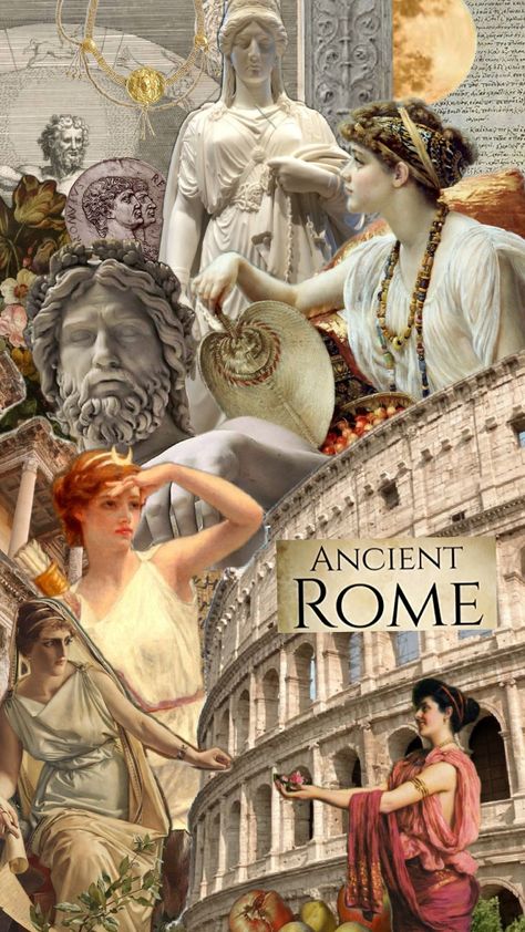 History Students Aesthetic, Ancient Roman Aesthetic, Rome Scrapbook, Roman Empire Aesthetic, History Collage, Ancient Rome Aesthetic, Latin Literature, Greek Drawing, Goodnotes Covers