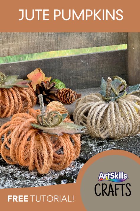 Diy Fall Decorations Dollar Store, Twine Pumpkins, Pumpkins Diy, Sisal Twine, Twine Diy, Twine Crafts, Fall Ornaments, Fall Pumpkin Crafts, Easy Fall Crafts